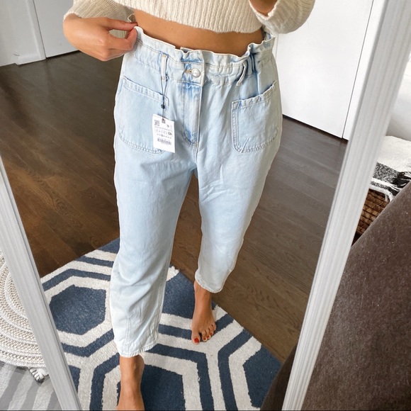🐚 ZARA LIGHT DISTRESSED WASHED BAGGY JEANS! - Picture 2 of 16
